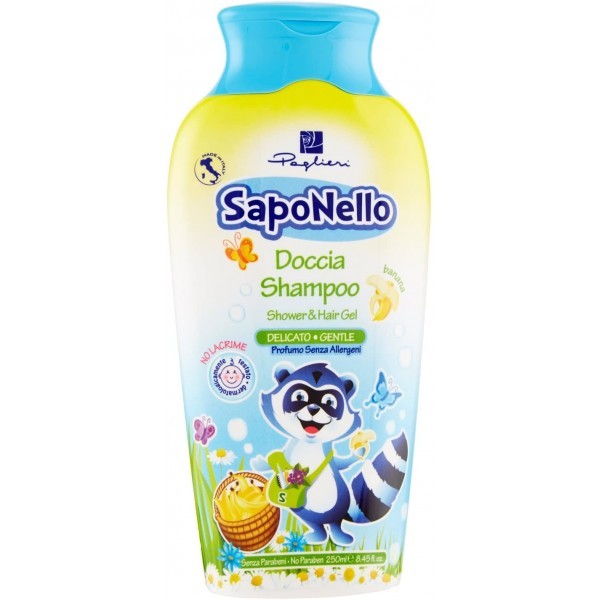 SAPONELLO SPRCHOVÝ GÉL A ŠAMPÓN 2V1 JEMNÝ (S BANÁNOM) 250ML